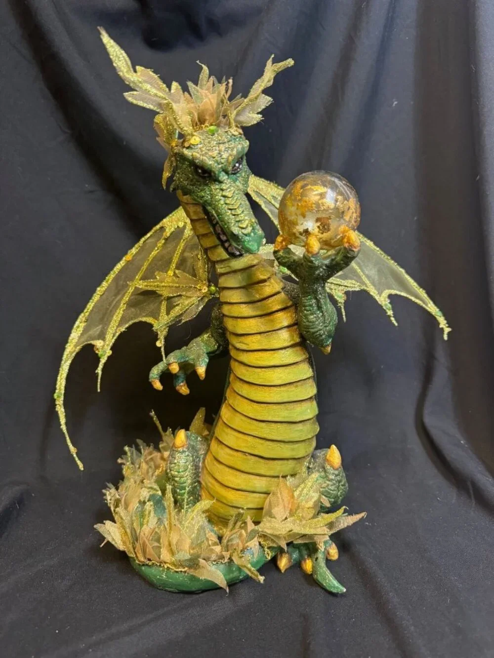 Katherine's Collection Beaded Green Dragon Sitting Figurine Myths & Legends